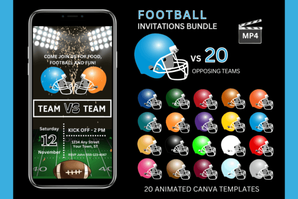 Blue Team Bundle: Your Game Day Invitations