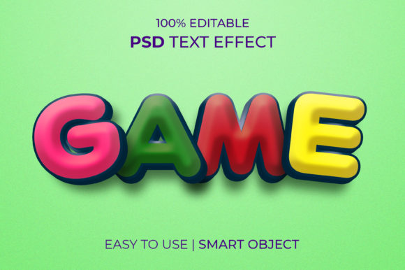 GAME Editable 3D Text Effect: Instant Depth for Your Designs