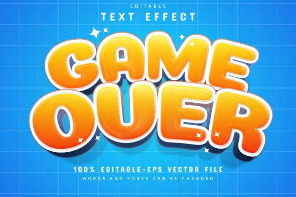 Game over Cartoon Style Text Effect: Bold Retro Design