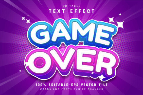 Game Over Cartoon Text Effect: A Playful Vector for Bold Design