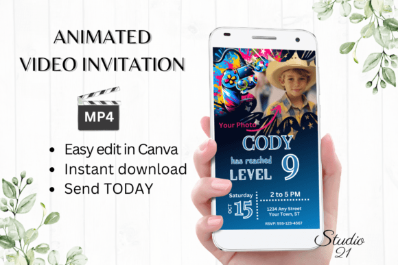 Gamer 9: Level Up Your Party Invites