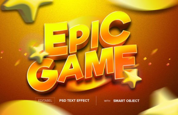 Gold Star Epic Game Text Effect Editable: A Designer's PSD Powerhouse