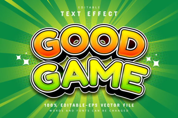 Good Game Cartoon Text Effect: A Playful Vector for Bold Brands
