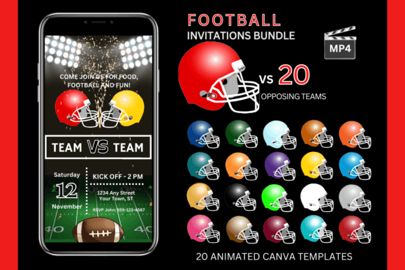Score a Touchdown with Red Team Bundle Invitations