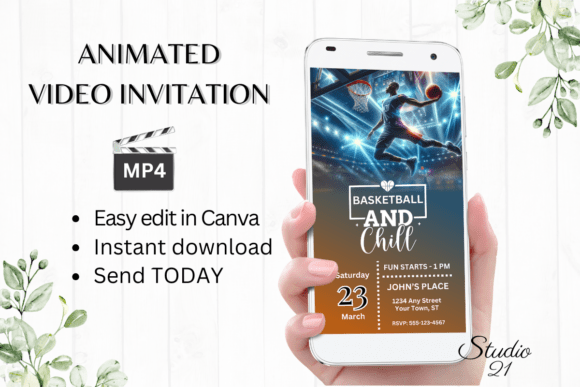 Score Big with a Canva Digital Basketball Game Invitation